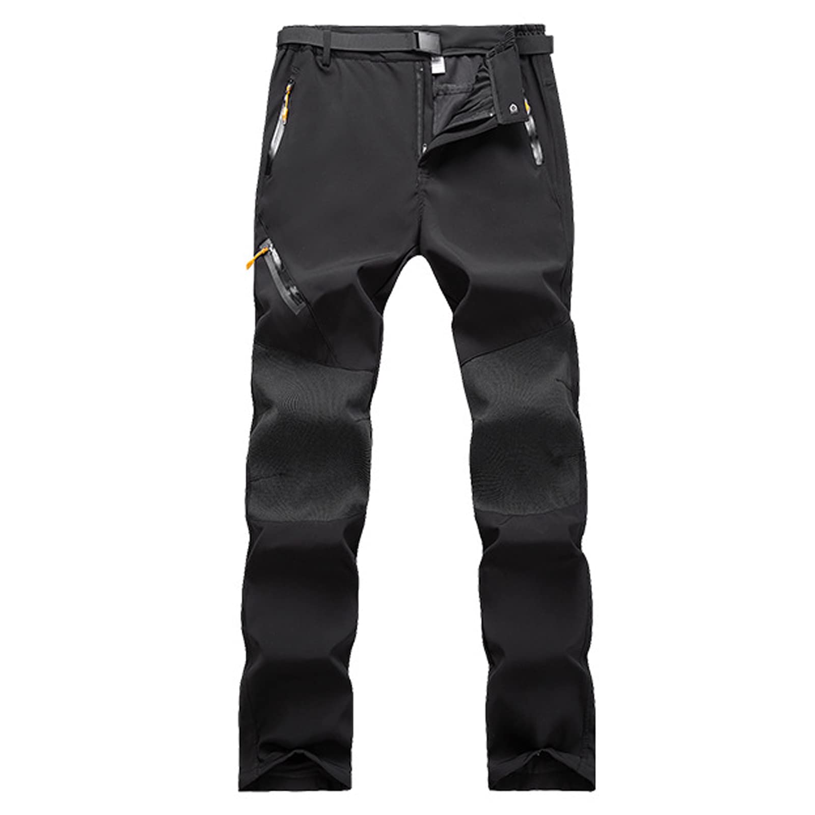 Pantaloni da Trekking Uomo Impermeabili Softshell Pantaloni Asciugatura Rapida con Tasca Traspirante (Size:M,Color:Nero)