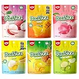 Amos Peelerz Peelable Gummy Candy β Assorted Fruit Flavors (Lychee, Mango, Peach, Lemon, Pineapple, Green Apple) - 6 pack, Made with Real Fruit Juice, Soft Chewy Texture, Fun Peel-and-Eat Snacks, 6 oz