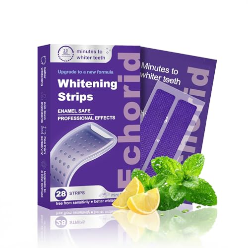 Image of Purple Teeth Whitening Strips 14 Treatments, Whitening Strips for Sensitive Teeth and Enamel Safe, Teeth Whitening Effectively Remove Stains (28 Strips)