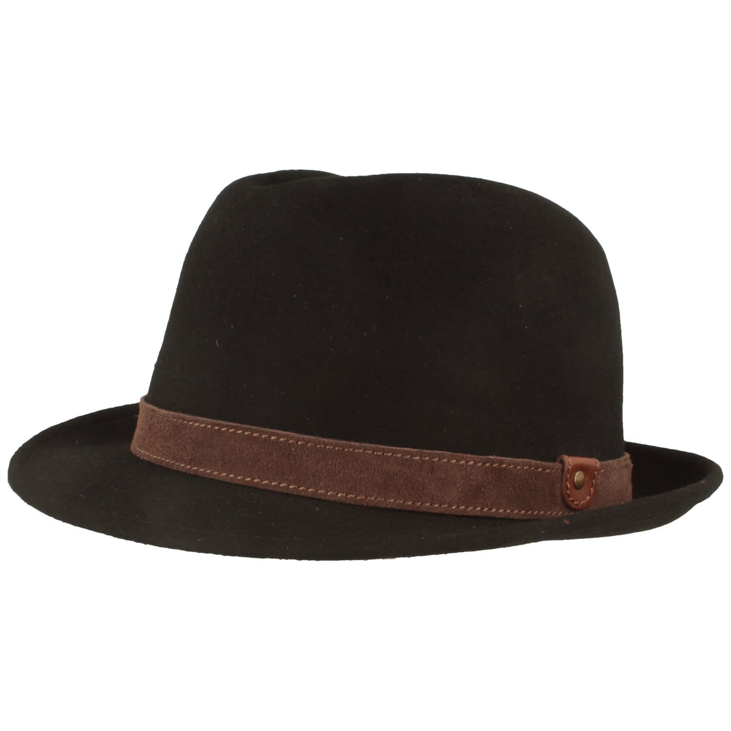 Breiter Trilby Knautschbar Filzhut schmale Krempe aus Wollfilz