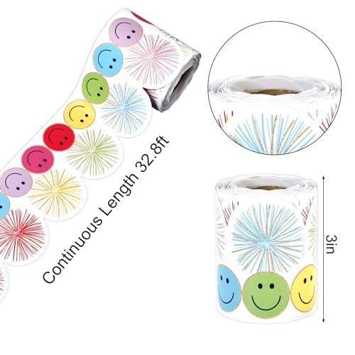 Image of Whaline 32.8 Ft Colorful Happy Face Scalloped Bulletin Board Borders Back to School Smile Face Firework Die-Cut Rolled Border Trim for Classroom Office Chalkboard Decoration
