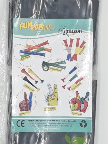 FUN FAN LINE - Pack 10 Reusable Inflatable Clapping Sticks, Black, Normal - Image 3