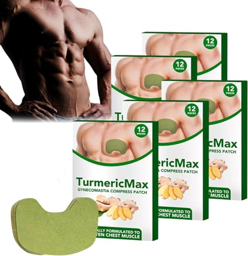 Parche de compresión de ginecomastia TurmericMax, parche de fusión de celulitis Luhaka, parche de fusión de celulitis, parche de compresión de ginecomastia para el cuidado del pecho masculino (5pcs)