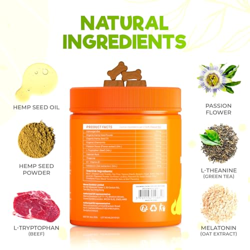 Image of ZENO Hemp Calming Chews for Dogs Anxiety - 150 pcs - Melatonin for Stress Relief, Travel, Check-ups, Barking or Grooming - Dog Calming Treats - Beef Flavor