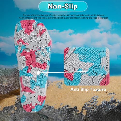 Image of Beach Water Shoes for Women Men Quick Dry Non-Slip Wide Toe Hike Barefoot Footwear for Beach Pool Aqua Swim Surf Walk