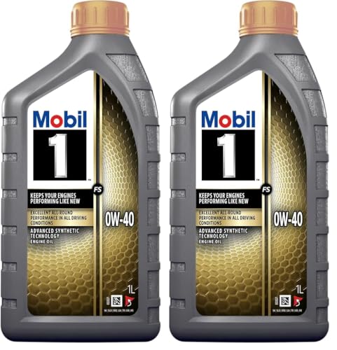 Mobil 1 FS 0W-40 1L en lot de 2 bouteilles d'huile moteur synthétique pour votre voiture