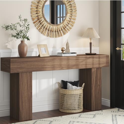 63 Inch Long Console Table for Entryway, Farmhouse Wood Rectangular Sofa Table Behind Couch Table, Narrow Entryway Table for Living Room, Entrance, Hallway, Foyer, Easy Assembly (Charcoal Black) by knoworld - Image 3