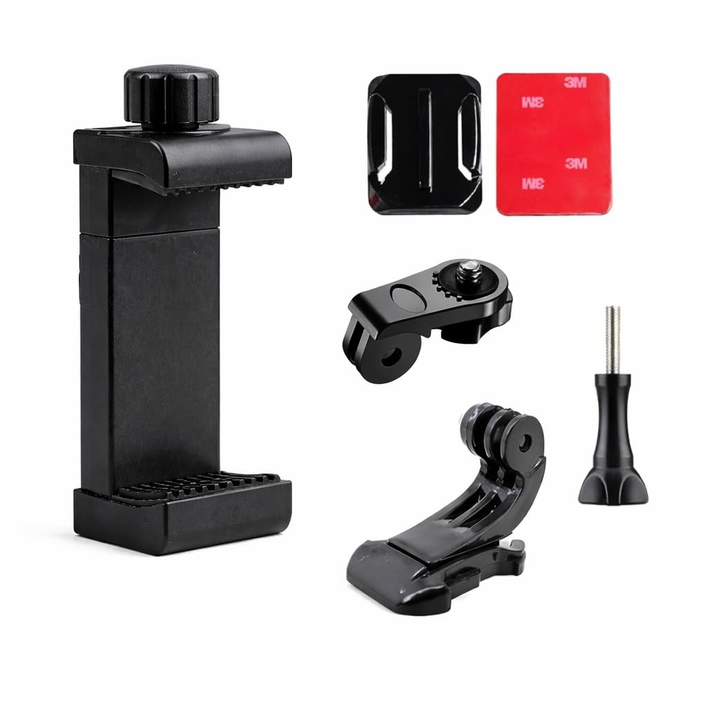 universal phone holder mount for tripod & action camera – 360° rotating smartphone adapter with 1/4" screw, compatible with iphone 17/16, samsung s25, pixel & most phones