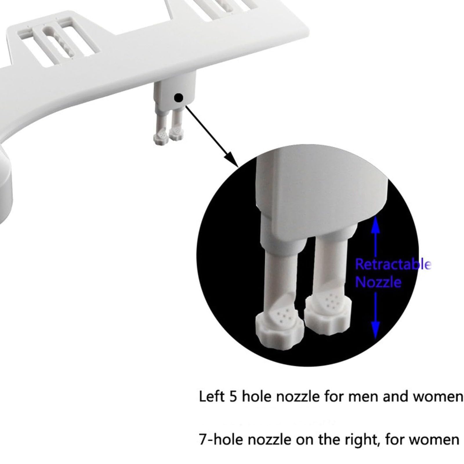 Bidet Higienicas para wc Bidé Accesorio para Inodoro Limpieza Delantera y Trasera Baño Adaptador Inodoro Accesorio para Bidé de Agua Caliente y Fría Fácil Instalación