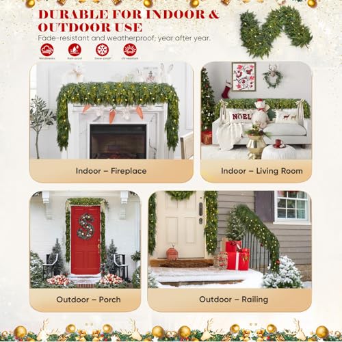 6-Ft Lighted Christmas Cedar Garland - 23.99 w/ Code + 40% Off Code 8VWHVJO8 - image 6