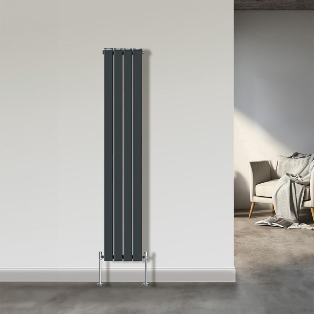 Nrg Anthracite 1800X272mm Double Flat Panel Designer Tall Vertical Radiator Central Heating