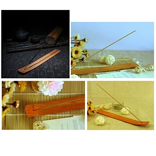 Trendbox 5Pcs Handmade Plain Wood Wooden Incense Stick Holder Burner Ash Catcher Natural Design Buddhist #TOP2