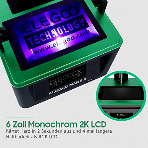 Elegoo Mars Imprimante 3D UV LCD avec écran tactile couleur de 3,5″, mode d'impression hors ligne, zone d’impression de 12 cm (L) x 6,8 cm (l) x 15,5 cm (h) 3 Elegoo Mars Imprimante 3D UV LCD avec écran tactile couleur de 3,5″, mode d'impression hors ligne, zone d’impression de 12 cm (L) x 6,8 cm (l) x 15,5 cm (h) – Image 4
