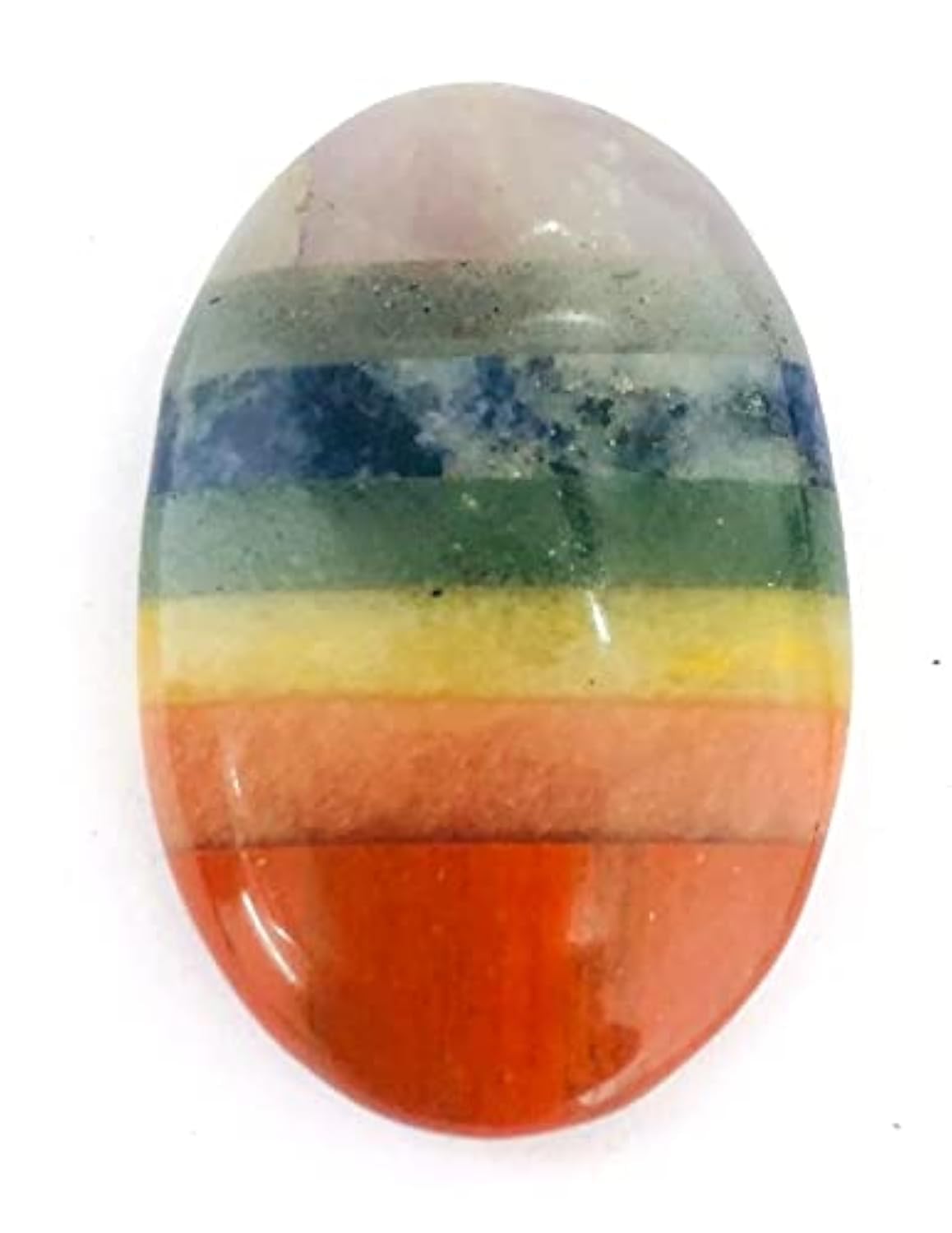 crystalmiracle Multi Chakra Thumb Stone crystal healing wellness positive energy peace worry stone meditation handcrafted