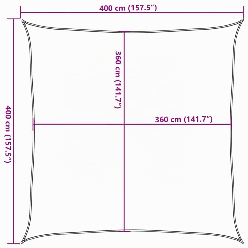 vidaXL Voile d'ombrage Sable 4x4 m 100% Polyester Oxford