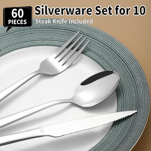 60-Piece-Silverware-Set-with-Steak-Knives-for-10-Prendcyx-Stainless-Steel-Flatware-Set-Food-Grade-Tableware-Cutlery-Set-Includes-Forks-Spoons-Knives-Mirror-Polished-Dishwasher-Safe