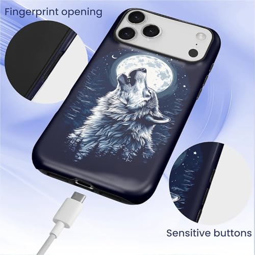 Coque PT 17 PM loup lunaire en silicone liquide mat antichoc