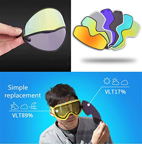 Lunettes de ski anti-buée double objectif protection UV unisexe - 3