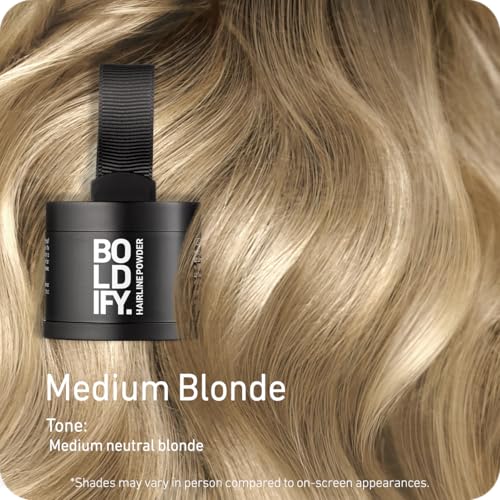 Image of BOLDIFY Hairline Powder - Water-Resistant Root Touch Up Hair Color for Gray Coverage - 24-Hour Stain-Proof, Mess-Free Hair Powder for Thinning Hair