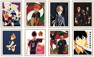 Assorted Anime Character Poster Digital Canvas Art Print,8 x 10 Inches,No Frame,8PCS