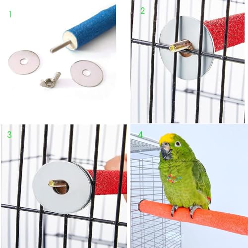 Image of 10 Pcs Parrot Perch Stand Bird Perch Stand Toy Colorful Paw Grinding Stick Cage Wooden Parakeet Perch Accessories for Cockatiels