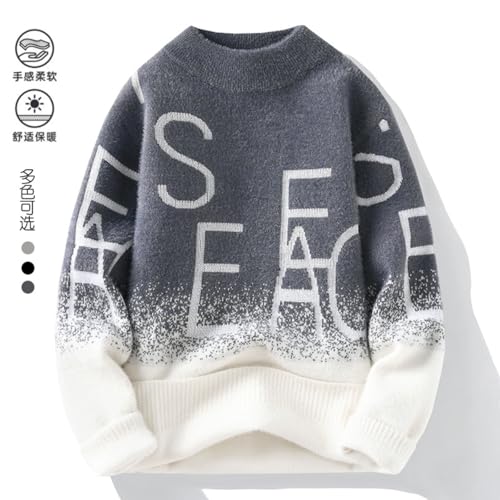 Men's Long-Sleeve Autumn and Winter Undershirt Knitted Sweaters.-Black-X-Large3