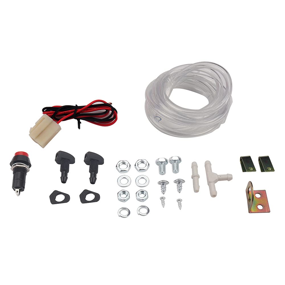 Depósito de líquido limpiaparabrisas universal de 1,5 l y 12 V, bomba, sistema de limpiaparabrisas, kit de depósito, boquilla pulverizadora.(1 Set)