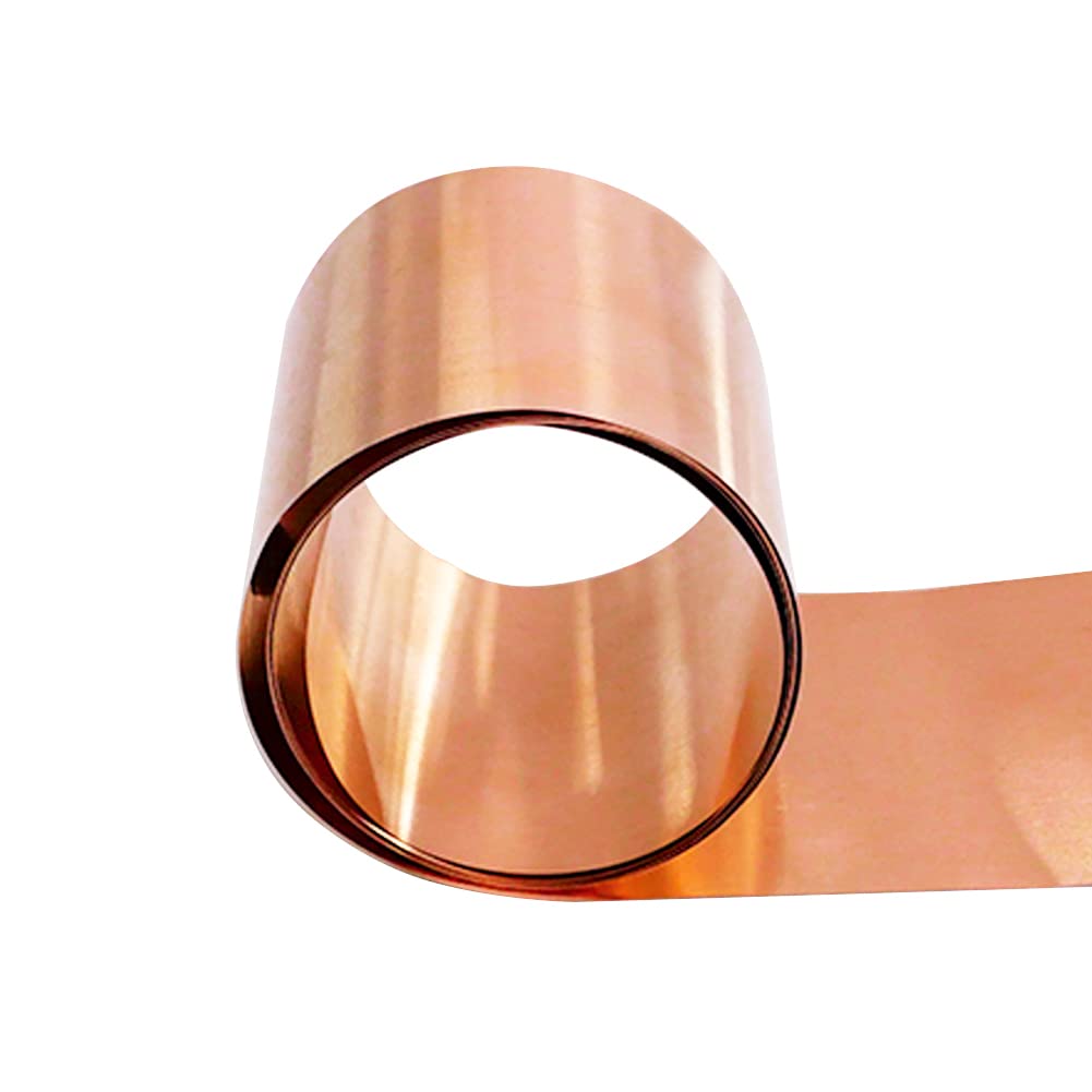 Ququyi Copper Metal Foil Roll 0.05mm × 100mm × 1000mm Copper Sheet Copper Strip