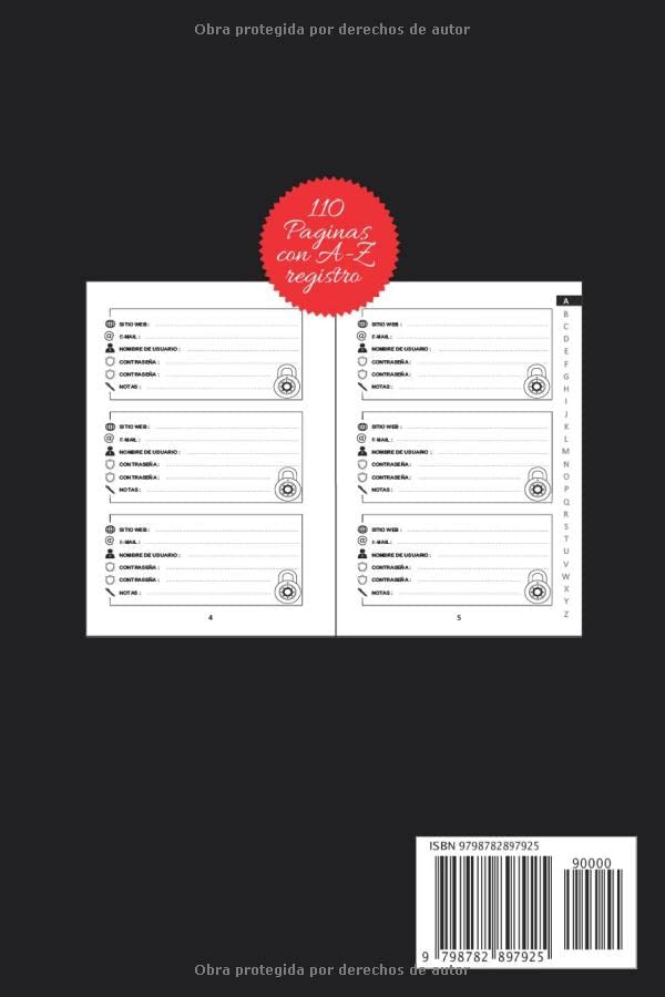 Miniatura 2 de Libreta De Contraseñas Acceso Denegado , Que no se te olvide para apuntar contraseñas Una cuaderno para organizar tus datos de acceso, nombres de