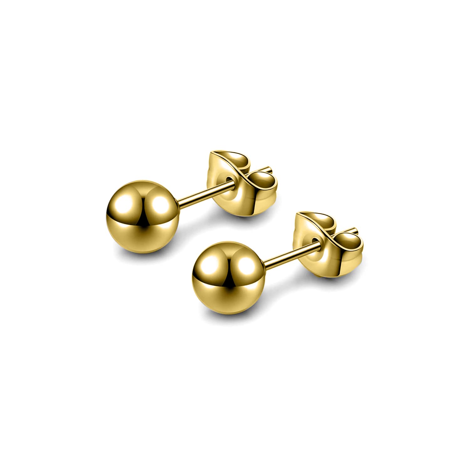 HIGHSPARK 925 Silver Ball Earrings in Gold Finish | 92.5 Sterling Silver Plain Ball Stud Earrings for Women Men Boys & Girls | Silver 2mm (B09TJCGK6T) Amazon Price History, Amazon Price Tracker