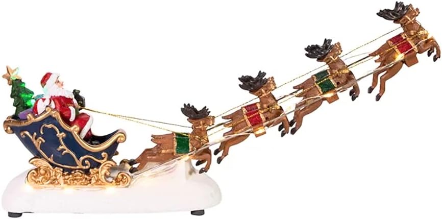Kurt Adler CC5202 Statuetta Babbo Natale Coca-Cola Su Slitta Glitterata, 25,4 Cm - 4