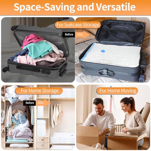 Image of Electric Pump for Vacuum Storage Bags, 55W 5000PA Portable Travel Vacuum Pump for Various Vacuum Seal Bags, Space Saver Vacuum Storage Bag Pump for Compression Clothing, Blanket, Luggage, White