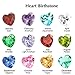 JOLIN 24Pcs 5mm Cubic Zirconia CZ Heart Birthstones 12 Month Charms Floating Bracelets Living Memory Locket Necklace Pendant