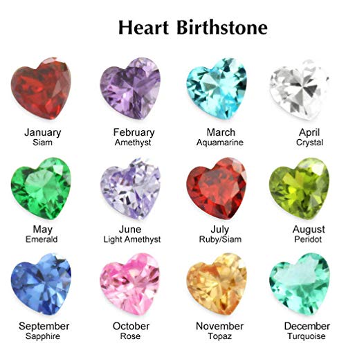 JOLIN 24Pcs 5mm Cubic Zirconia CZ Heart Birthstones 12 Month Charms Floating Bracelets Living Memory Locket Necklace Pendant2