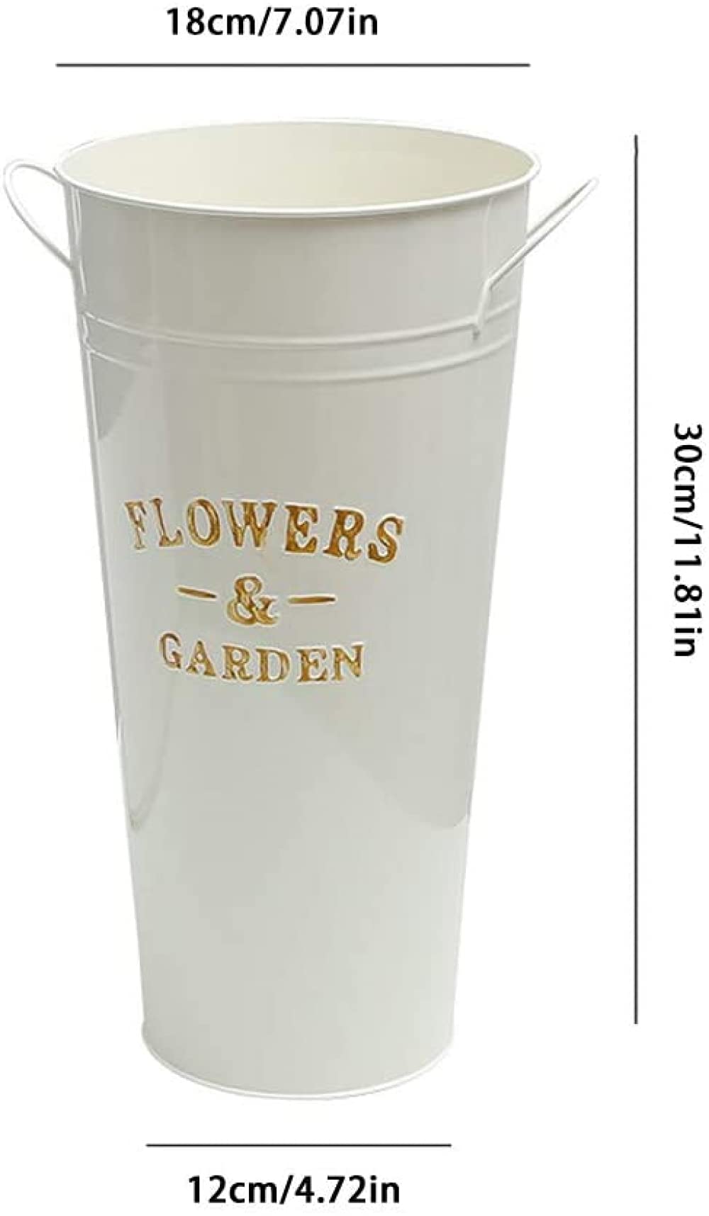 Vase, Metall-Blumenkübel, Pflanztopf, Eisenfass, Schmiedeeisenfass for Haus, Garten, Hochzeitsdekoration - Stil 1(Style2)