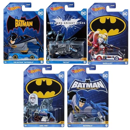 Hot Wheels Batman 2022 Batmobile Pack de 5 Vehículos Diecast miniatura 1