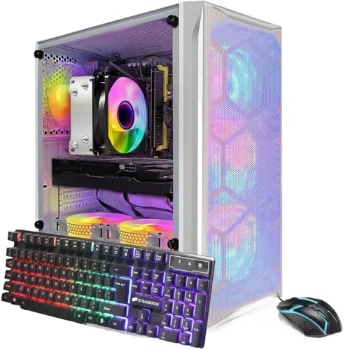 STGAubron Gaming PC Desktop Computer, GeForce RTX 2060 Super 8G, AMD Ryzen 7 Pro 2700 up to 4.1G, 16GB DDR4, 1TB SSD, WiFi, BT 5.0, RGB Fan x6, Windows 11 Home