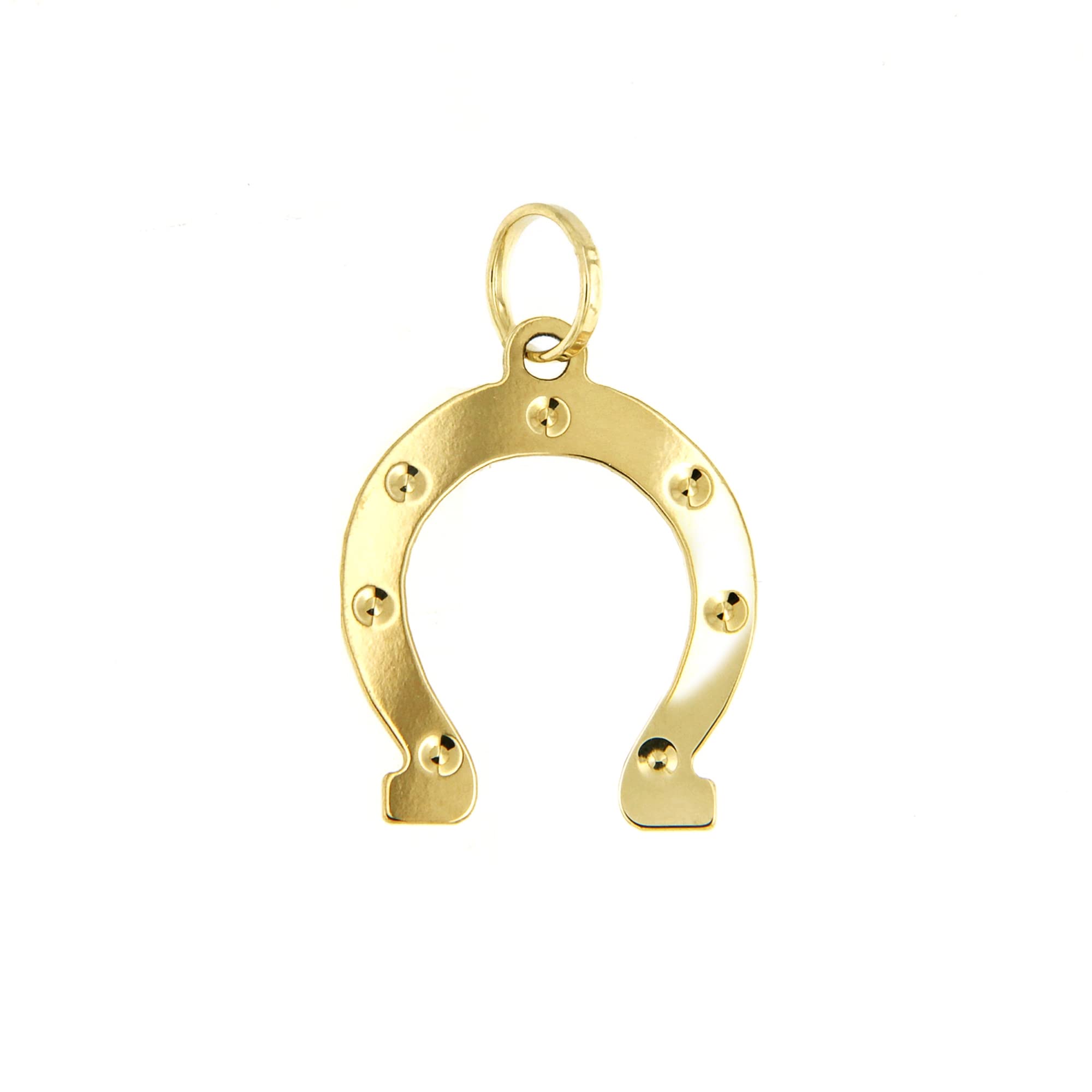 forme di LucchettaLucchetta - Gold Horseshoe Pendant without Necklace, Small Good Luck Charm in 14 Kt Yellow, 14k Gold Charms for Bracelets Necklaces (up to 4mm), Mens Womens