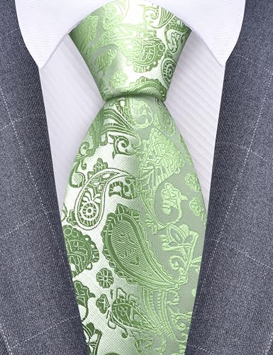 Image of GUSLESON 3.15 inch(8cm) Fashion Paisley Ties Mens Woven Jacquard Necktie for Wedding