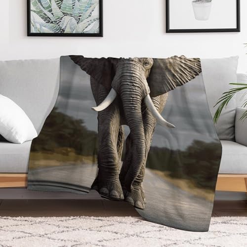 Couverture éléphant anti-froid en flanelle douce et légère pour lit - 6
