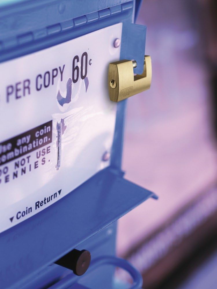 ABUS Cadenas 82/63 en laiton - Cadenas monobloc pour grilles à enroulement, distributeurs automatiques, conteneurs, etc. - Goupille de verrouillage en acier trempé - Niveau de sécurité 6