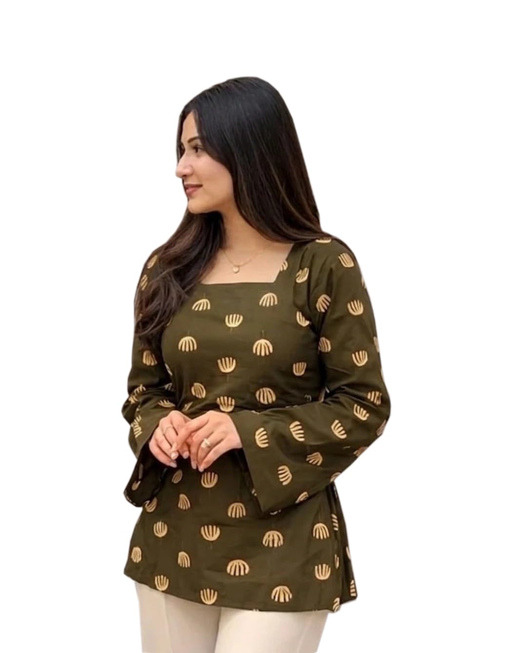 firstrain Women Printed Rayon Short Kurti | Soft Breathable Rayon Short Top for Office & Casual Use-picture-37