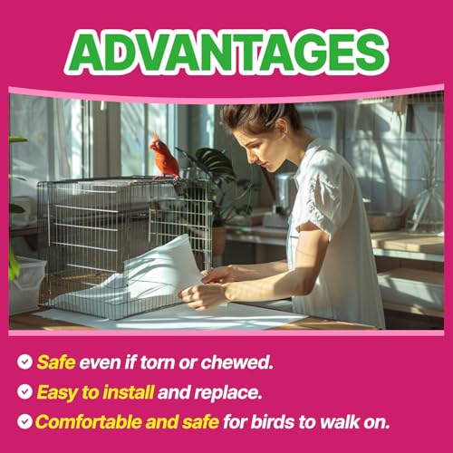 Image of T TORTO9 Bird Cage Liner - 120 Paper Sheets, 20 inch x 18 inch, 2.9 lb - Ideal for Pet Habitats, Bulk Pack for Long-Lasting Use, Newsprint Texture, Convenient Parcel Packaging
