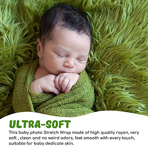 Image of Sunmig Newborn Baby Stretch Wrap Photo Props Wrap-Baby Photography Props (Grass Green)