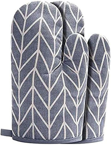 SHINEDOWN Heat Resistant Oven Mitts Cotton Kitchen Gloves for Cooking and Baking Extra Long Oven Mittens for Hand and Wrist Protection