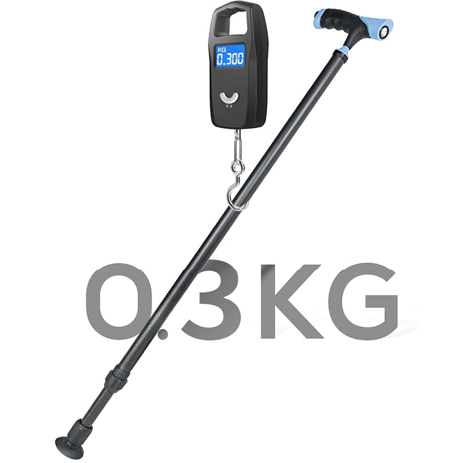 Bastón cuádruple Ajustable Ligero, bastón Azul con luz LED, Ayuda de Movilidad para Equilibrio para Hombres, Mujeres y Personas Mayores, Mango cómodo Star of Light