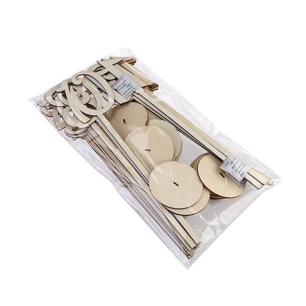 Youngine Numeri da 1 a 20 in legno con base di supporto per banchetti di nozze, feste, decorazione per la casa e il compleanno (alti)