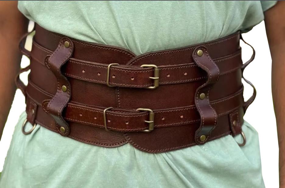 Genuine Leather Mens Wide Corset Belt