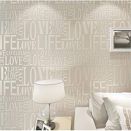 Preisvergleich Produktbild Pmhhc Weiße Flock-Wörter Maserten Buchstaben Moderne Tapeten-Einfache Prägeartige Tischplattenwand-Wandverkleidung