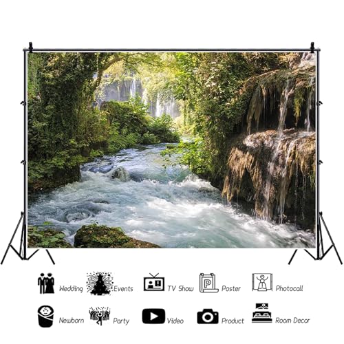 Fondo Vinilo Verde Bosque 9x6ft para Fotografía miniatura 5